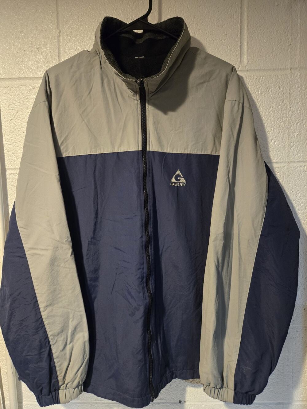 Gerry Outdoor Mens Full Zip Jacket Blue Gray L Used Good Condition
